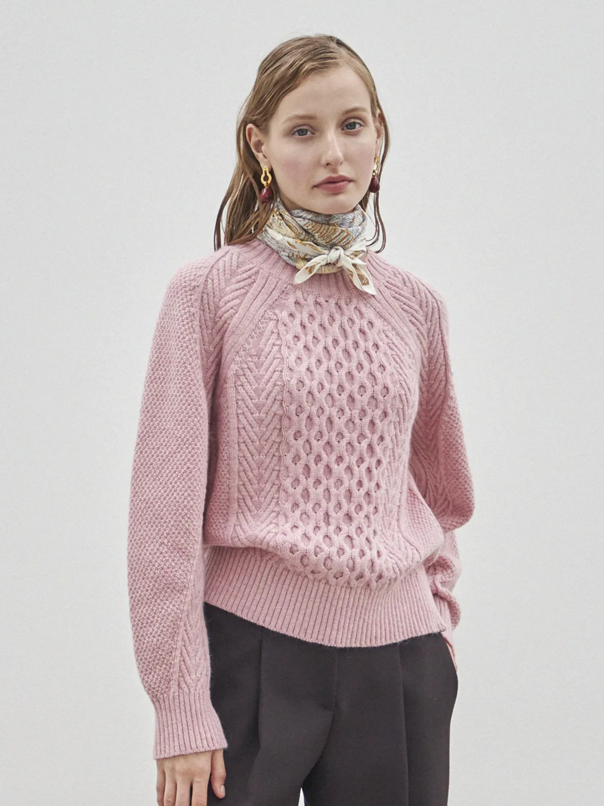 Cable Sweater - Pink