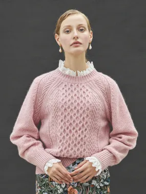 Cable Sweater - Pink