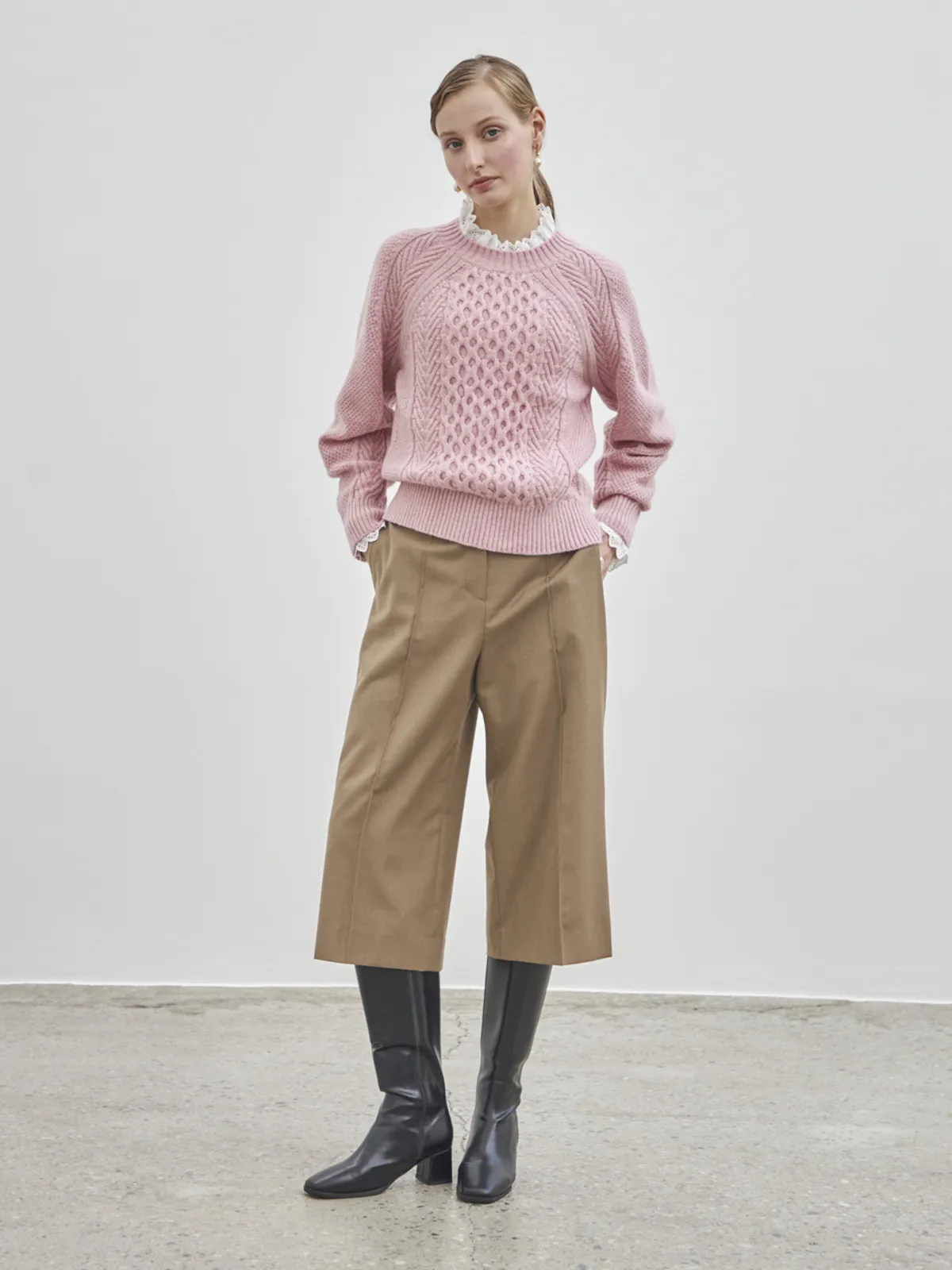 Cable Sweater - Pink