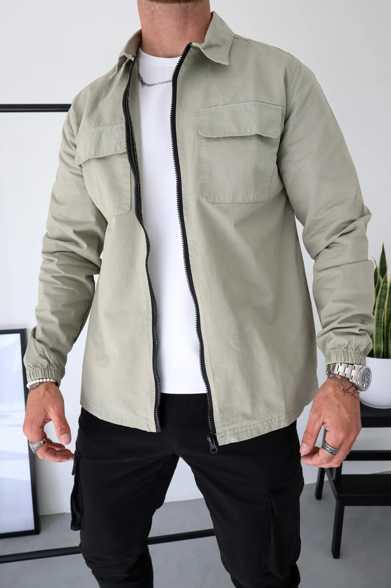 Capo DYED Cotton Cargo Jacket - Olive