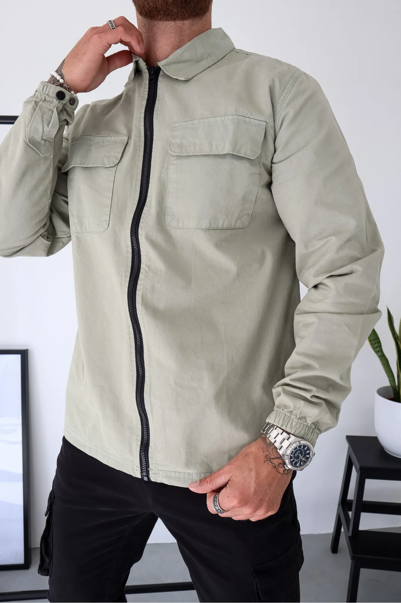 Capo DYED Cotton Cargo Jacket - Olive