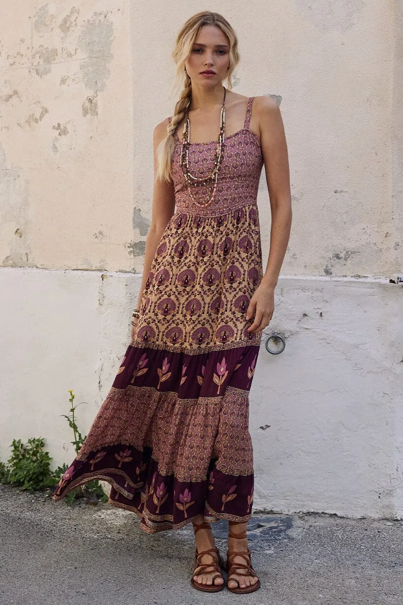 Chteau Quilted Strappy Maxi Dress | Grape