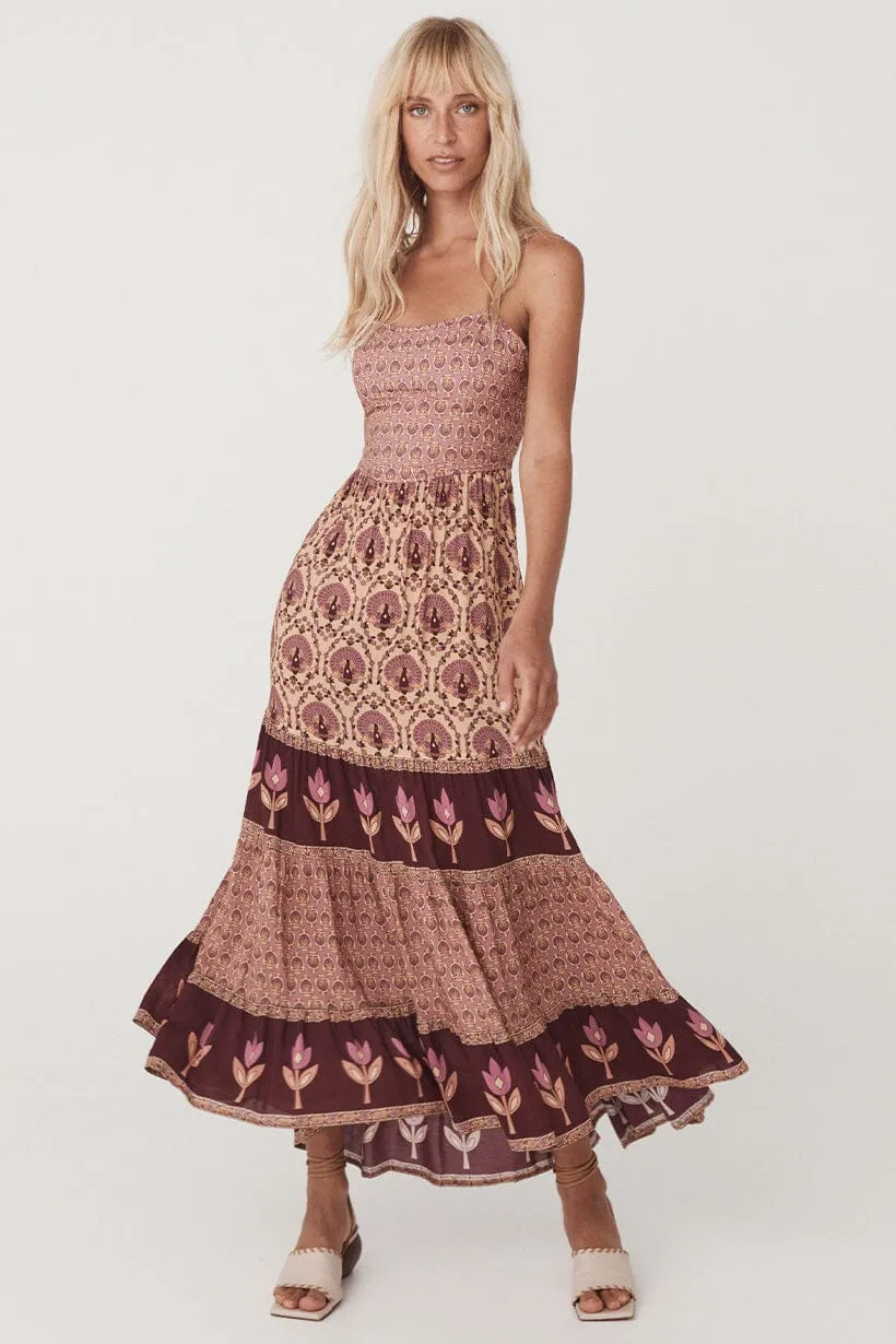 Chteau Quilted Strappy Maxi Dress | Grape