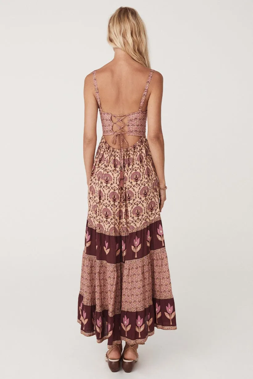 Chteau Quilted Strappy Maxi Dress | Grape