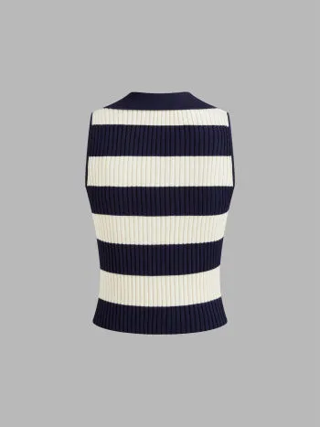 Cider  |Stripes Street Style V-Neck Tanks & Camisoles