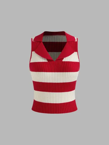 Cider  |Stripes Street Style V-Neck Tanks & Camisoles