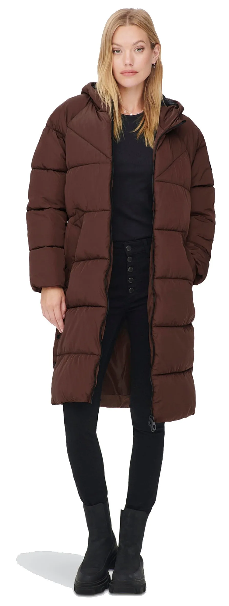 coat ONLY Amanda Long Puffer - Chestnut - women´s