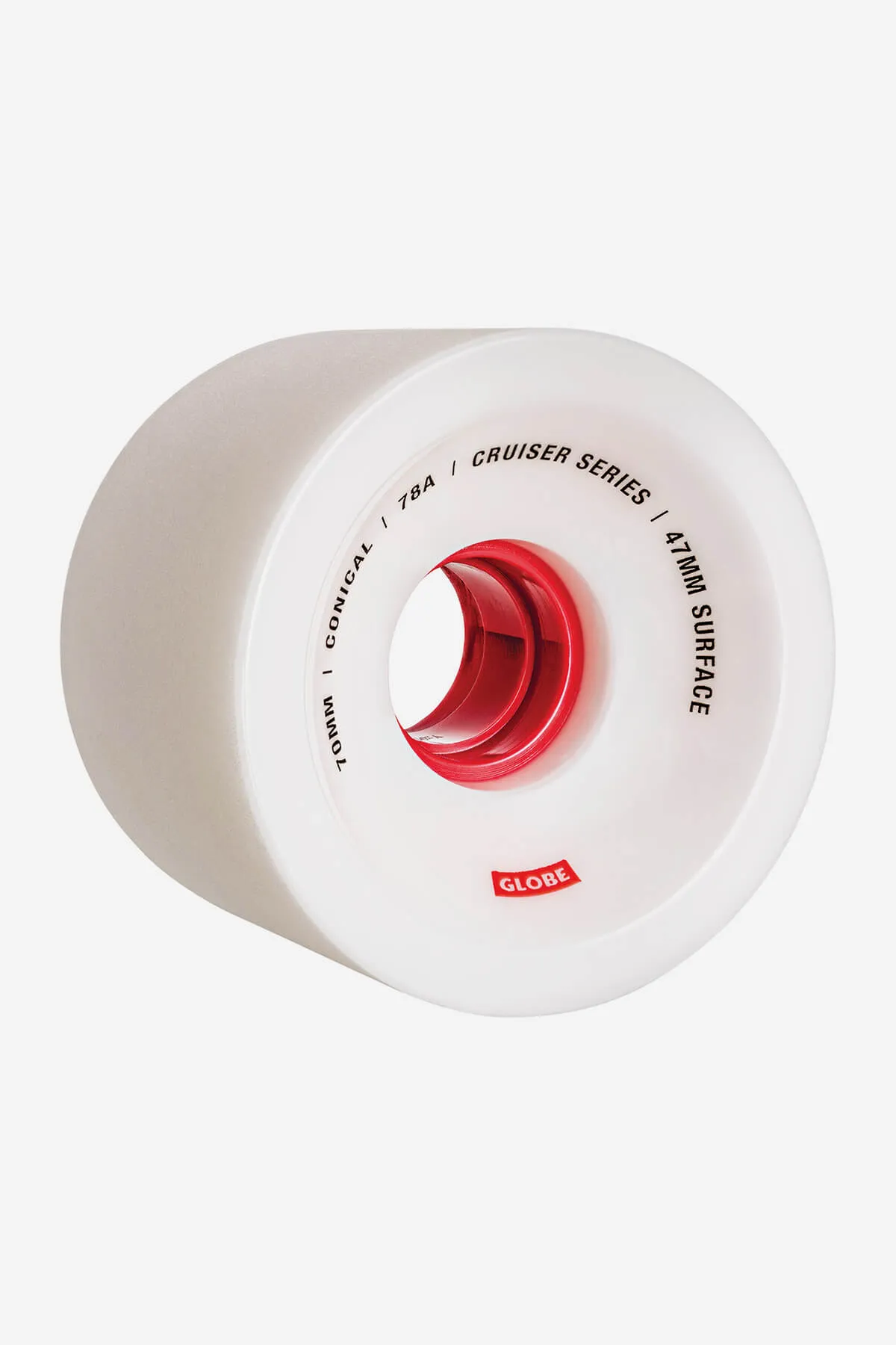 Conical Cruiser Skateboard Wheel 70mm - White/Red