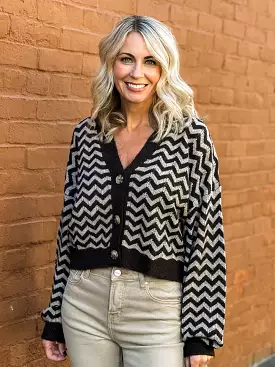 Core Chevron Knit Cardigan