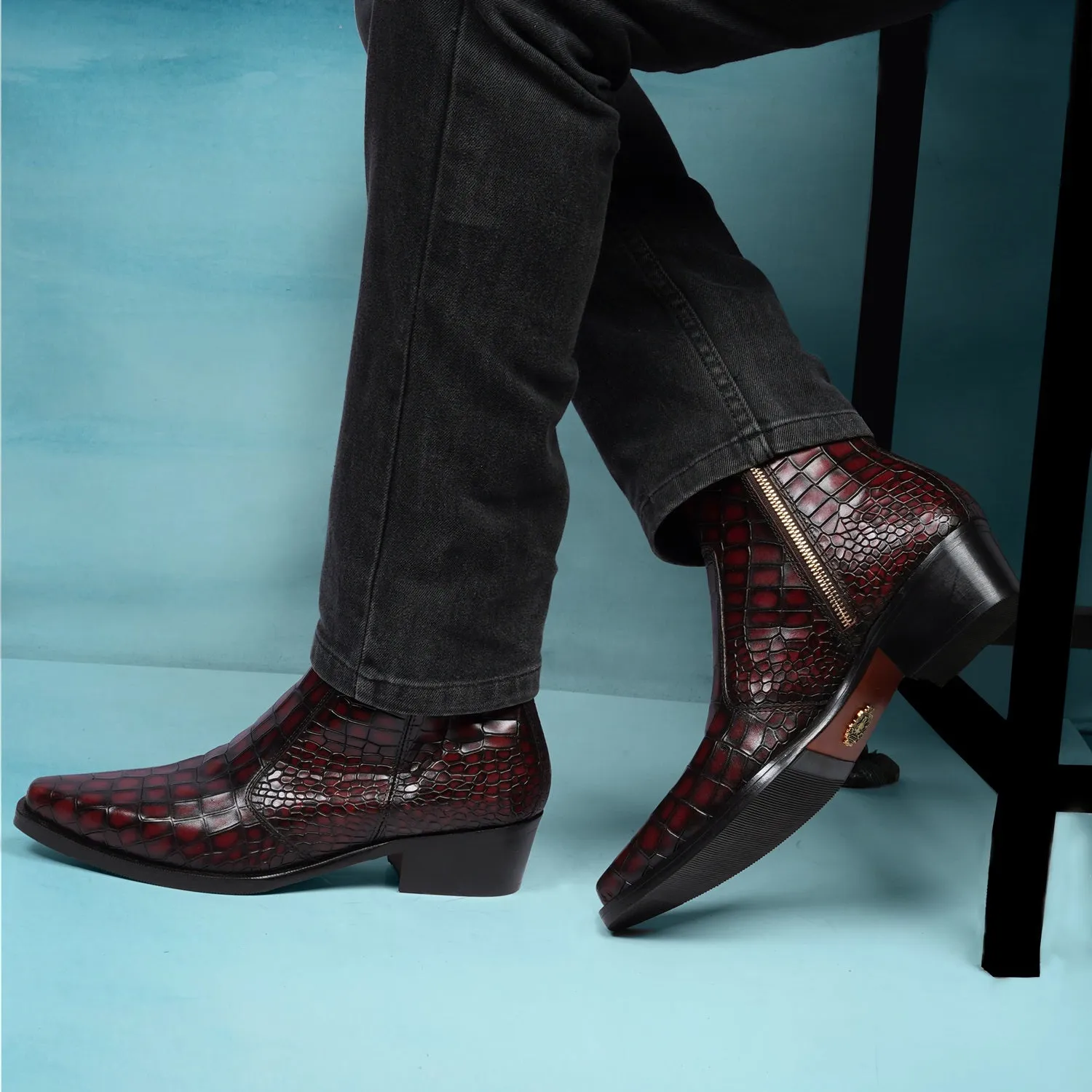 Cowboy Smokey Wine Chelsea Boot