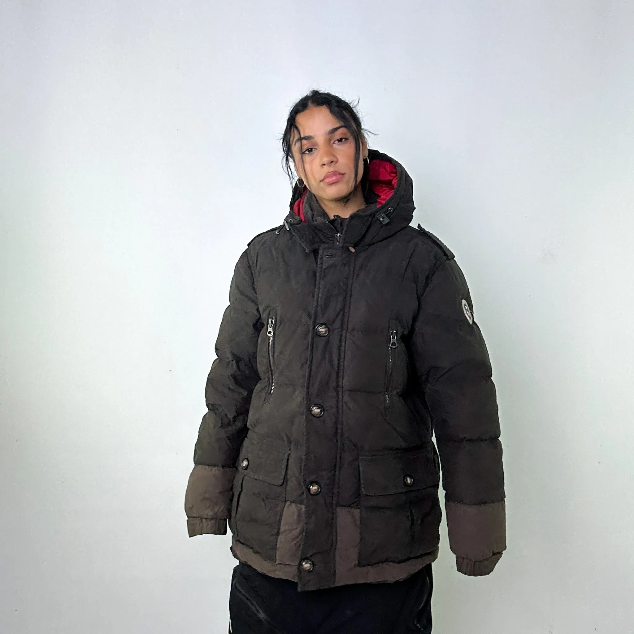 Dark Grey 90s Napapijri Heavyweight Puffer Jacket Coat (XL)