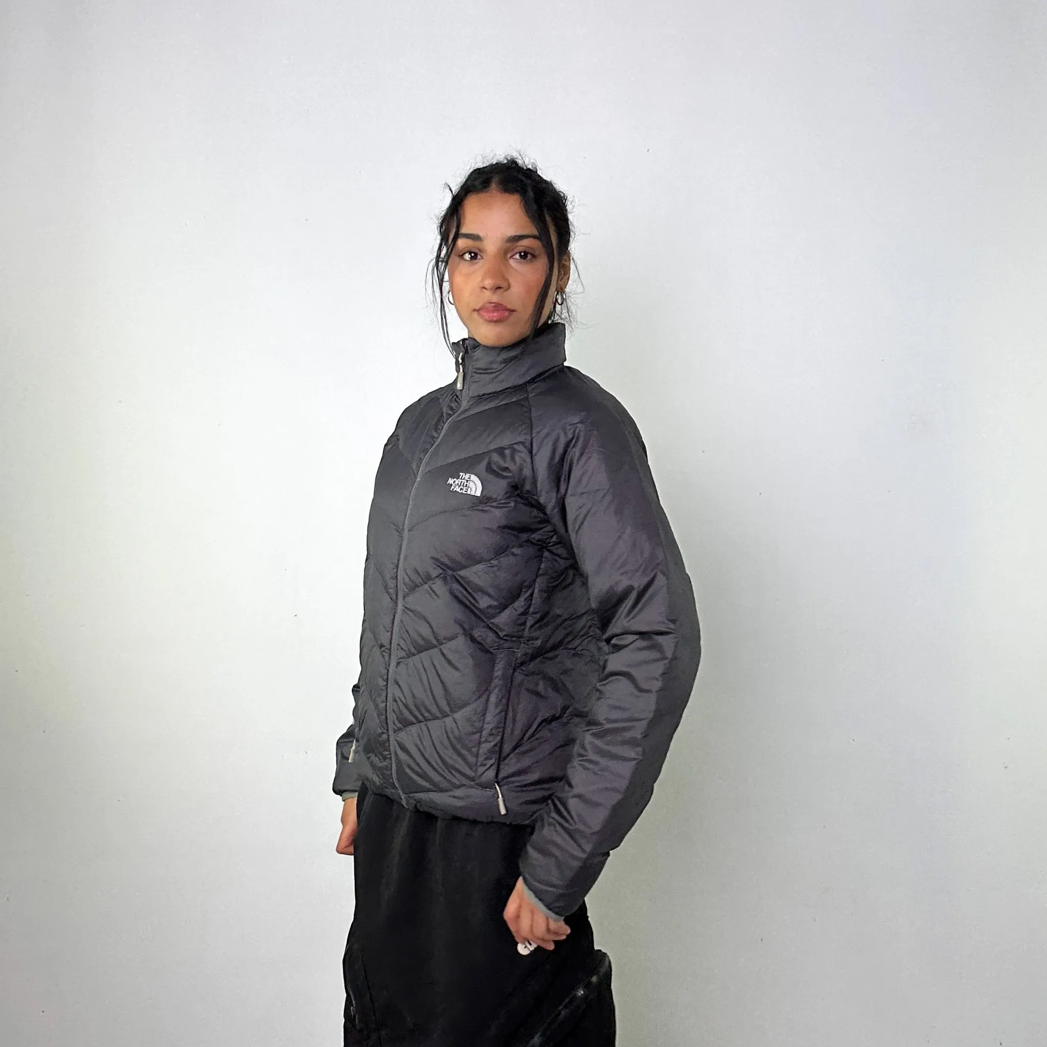 Dark Grey 90s The North Face 550 Series Puffer Jacket Coat (L)