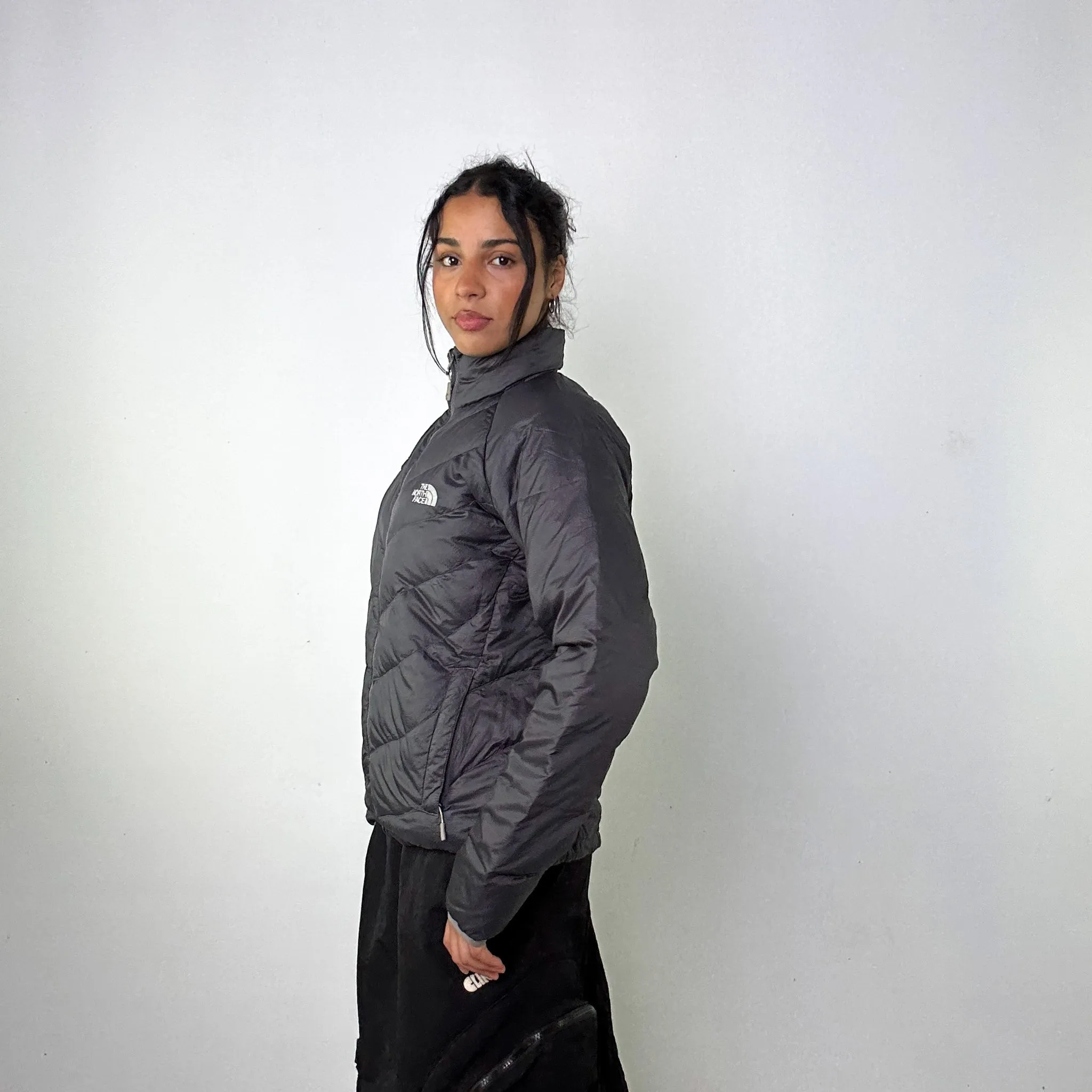 Dark Grey 90s The North Face 550 Series Puffer Jacket Coat (L)