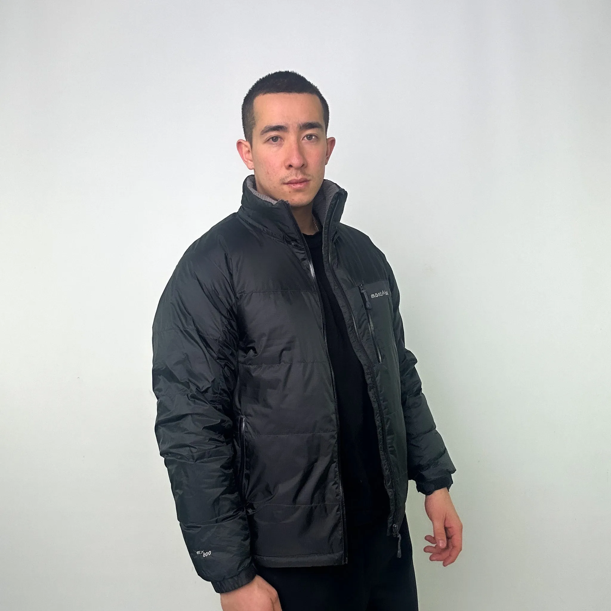 Dark Grey y2ks Mont Bell Ex 800 Puffer Jacket Coat (L)