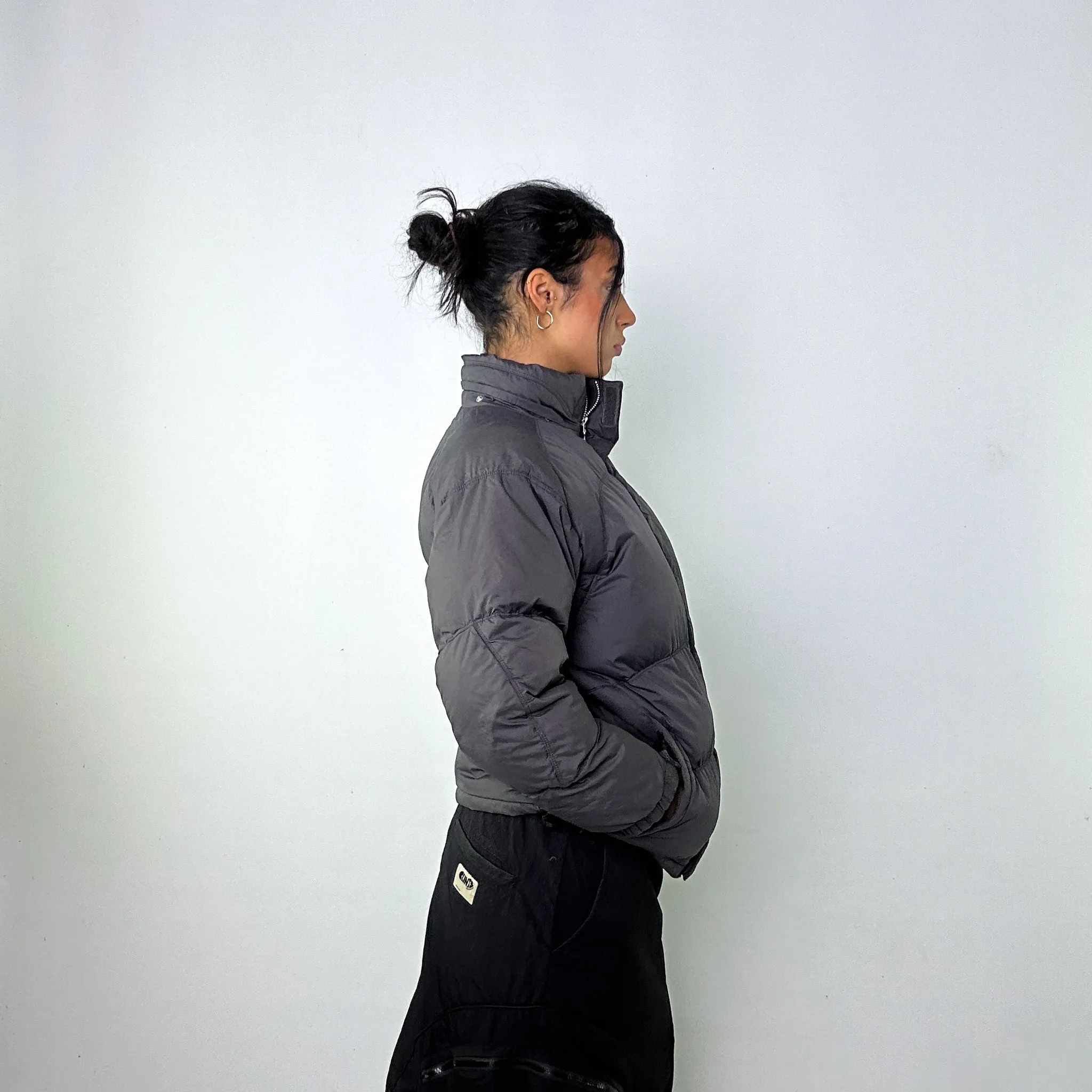 Dark Grey y2ks NIKE Puffer Jacket Coat (L)