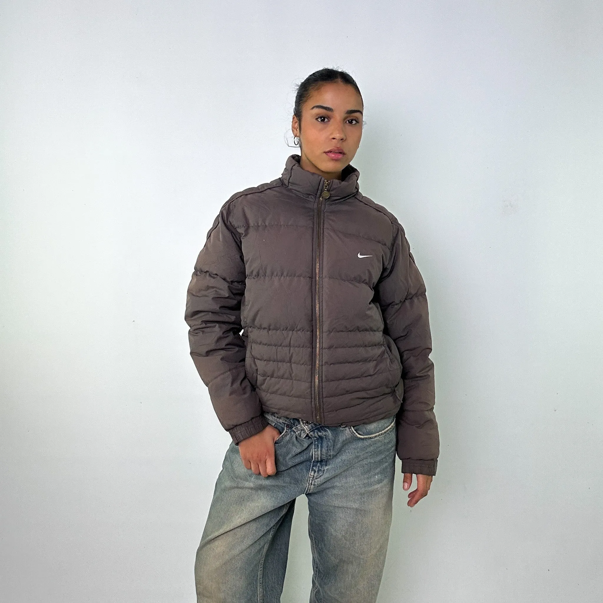 Dark Grey y2ks NIKE Puffer Jacket Coat (S)