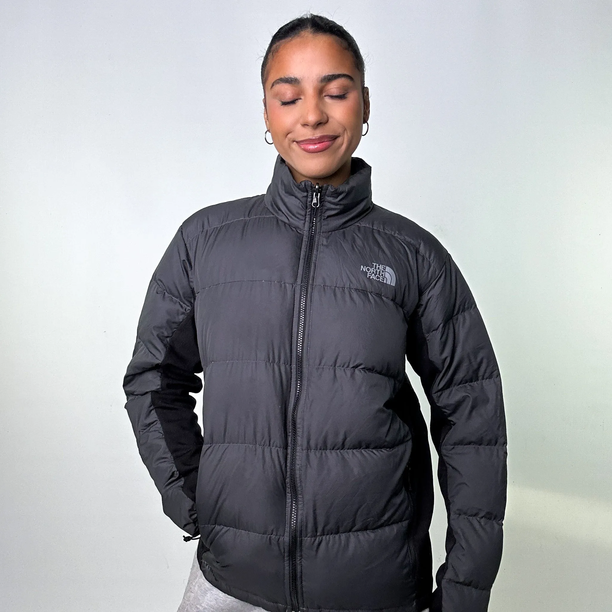 Dark Grey y2ks The North Face 550 Series Puffer Jacket Coat (M)