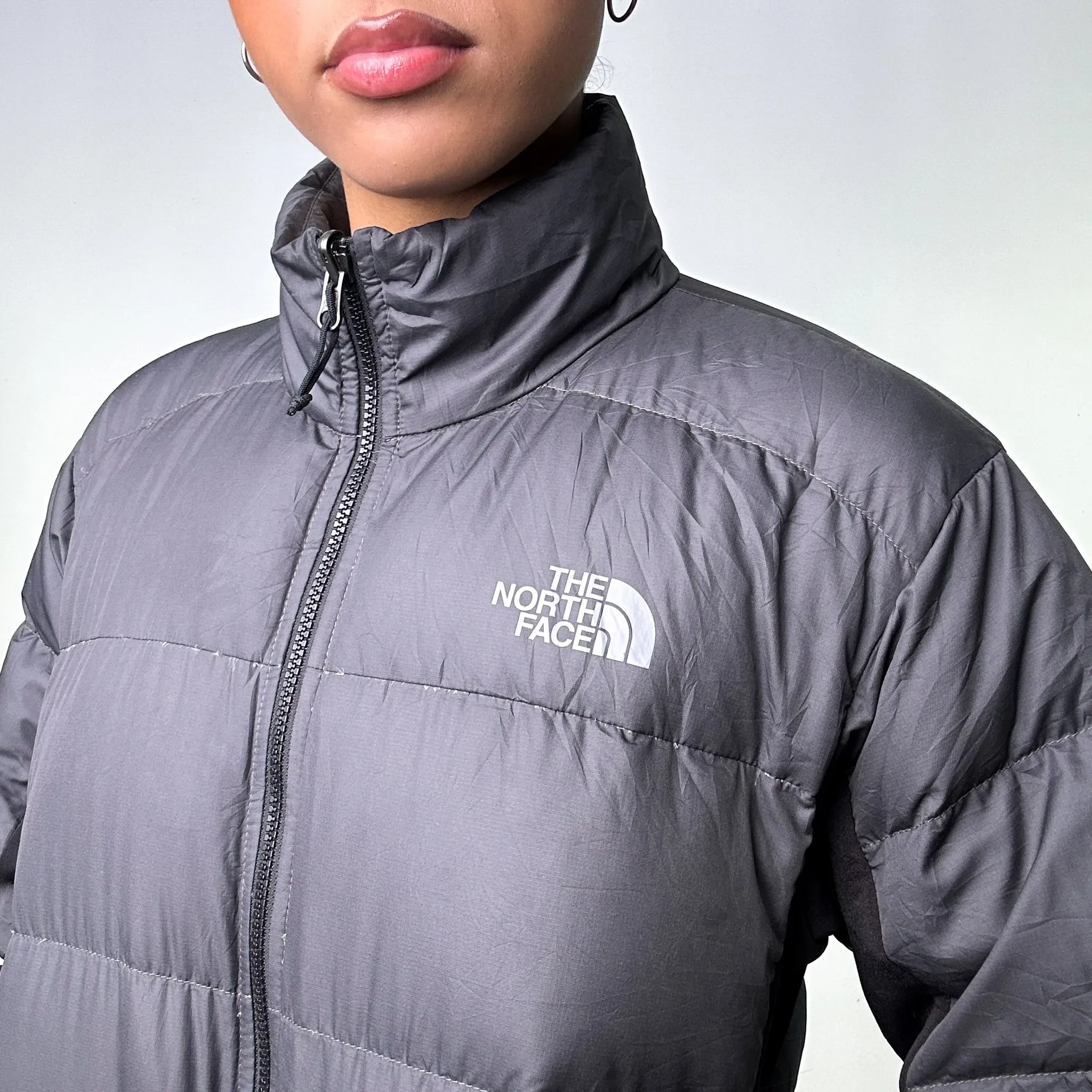 Dark Grey y2ks The North Face 550 Series Puffer Jacket Coat (M)