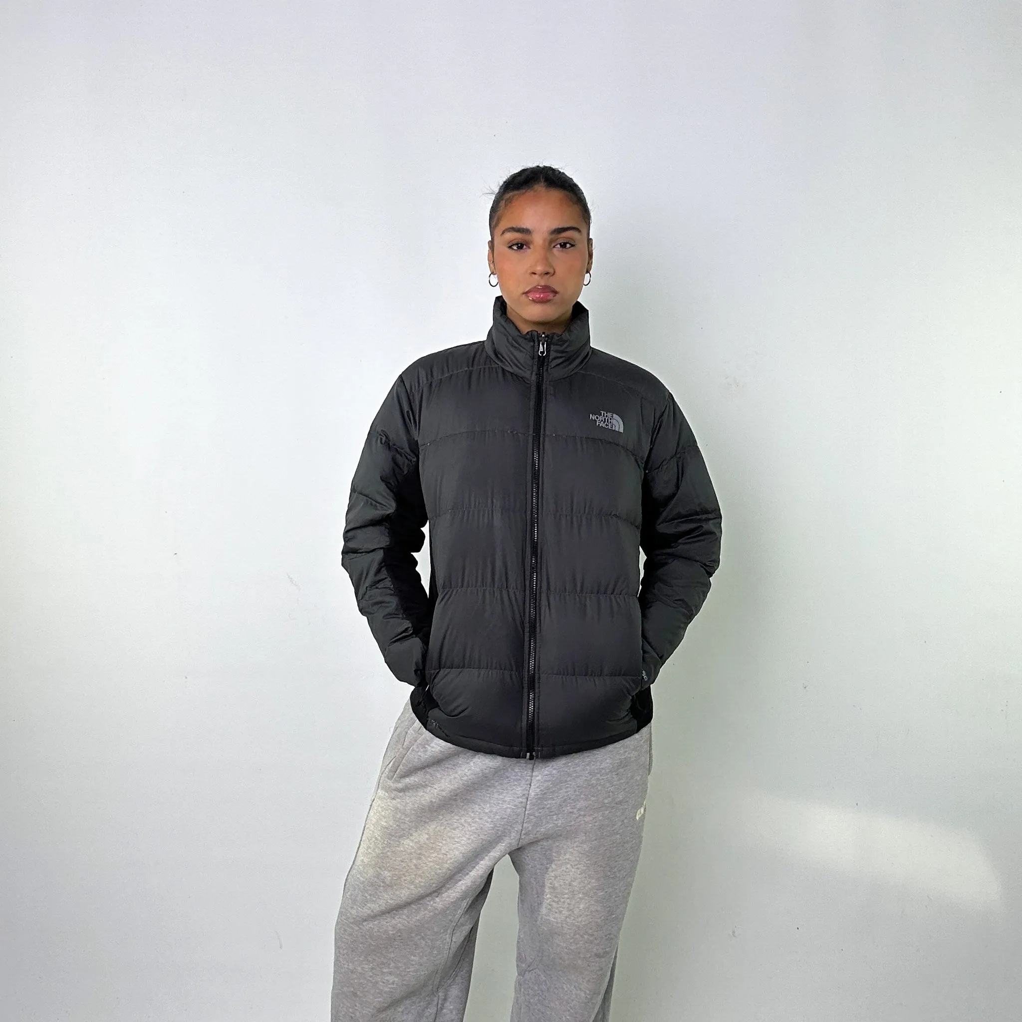 Dark Grey y2ks The North Face 550 Series Puffer Jacket Coat (M)