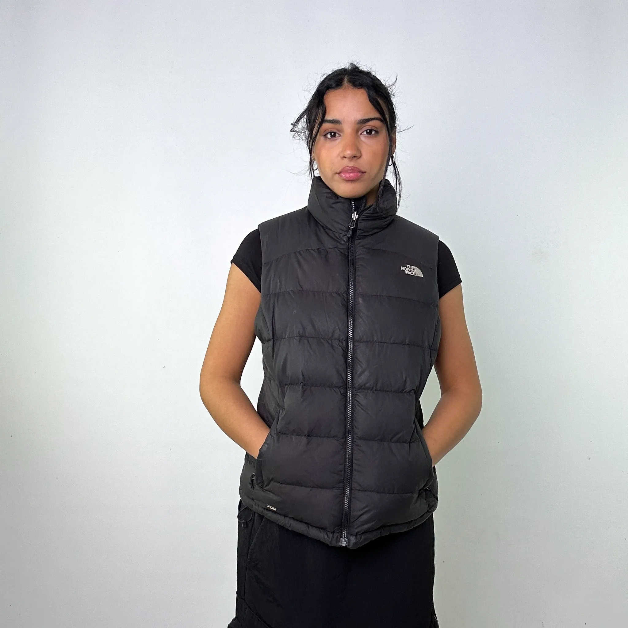 Dark Grey y2ks The North Face 700 Series Puffer Jacket Coat Gilet (L)