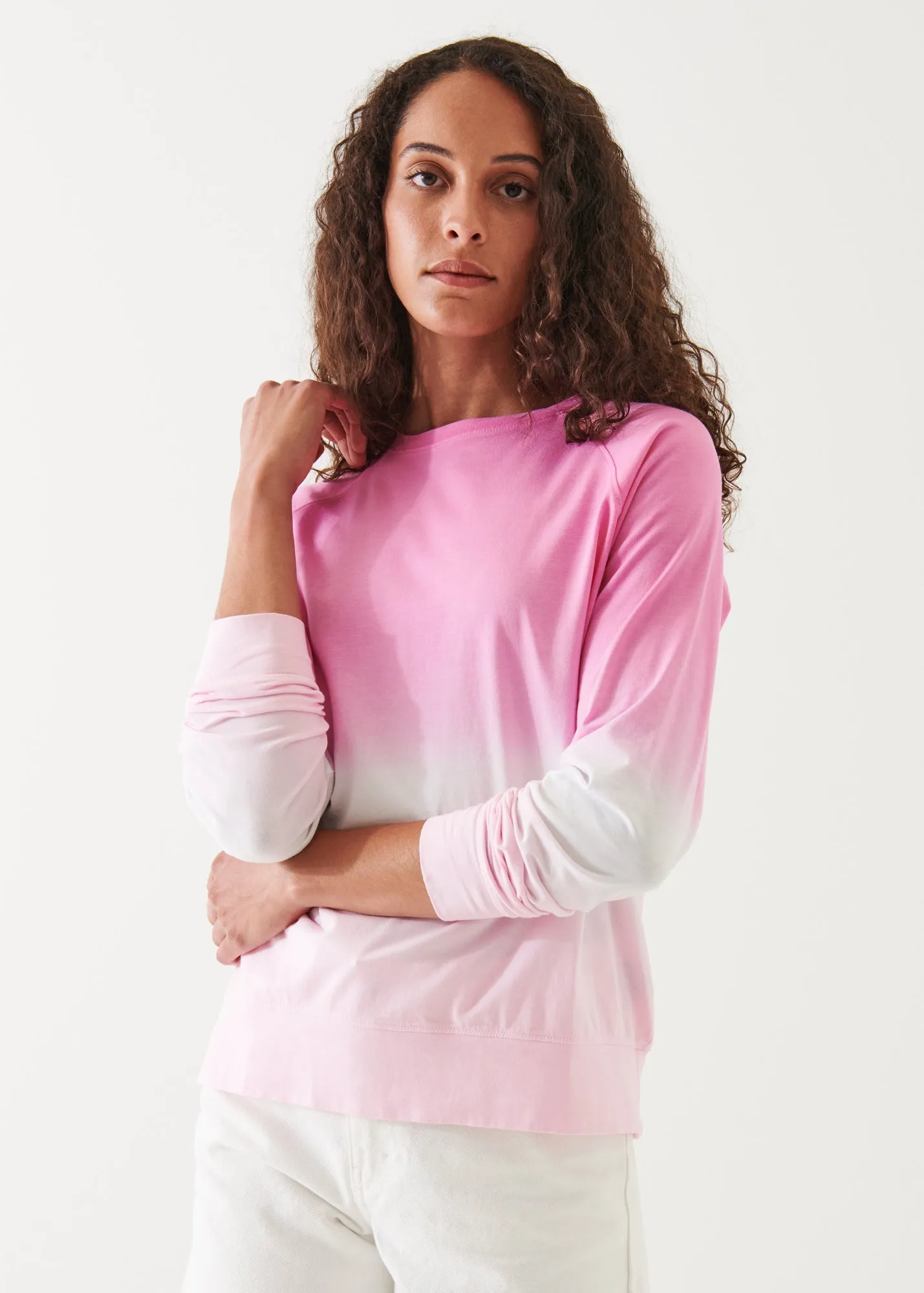 DEGRADE PIMA COTTON STRETCH OVERSIZED SWEATSHIRT