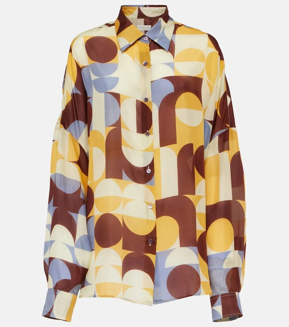 Dries Van Noten  |Silk Long Sleeves Party Style Office Style Tribal Oversized