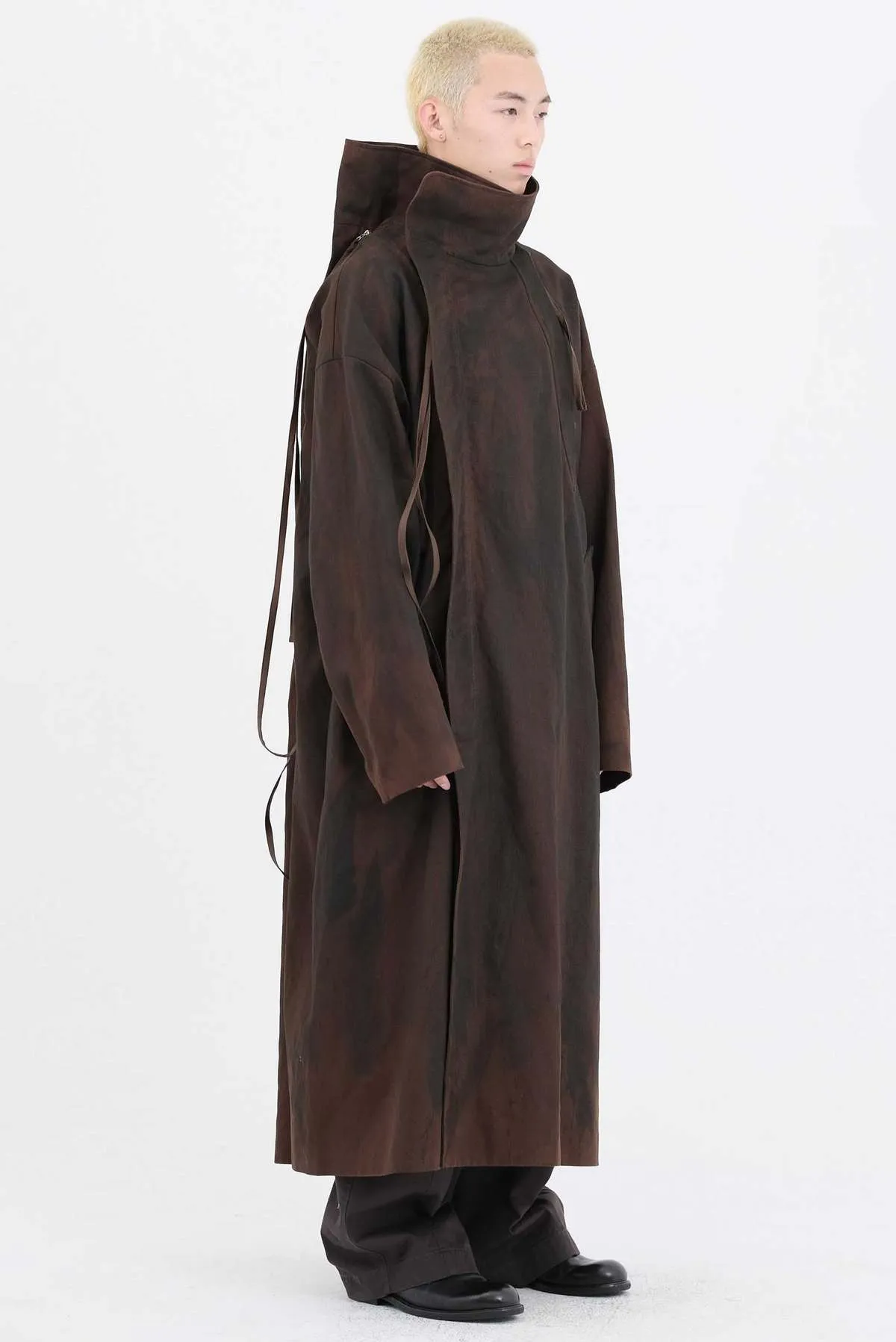 Dyed Long Coat - Red Brown