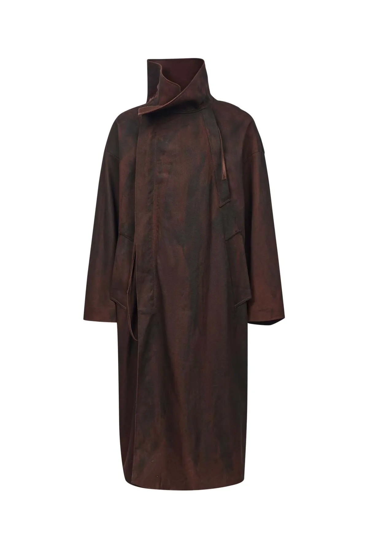 Dyed Long Coat - Red Brown