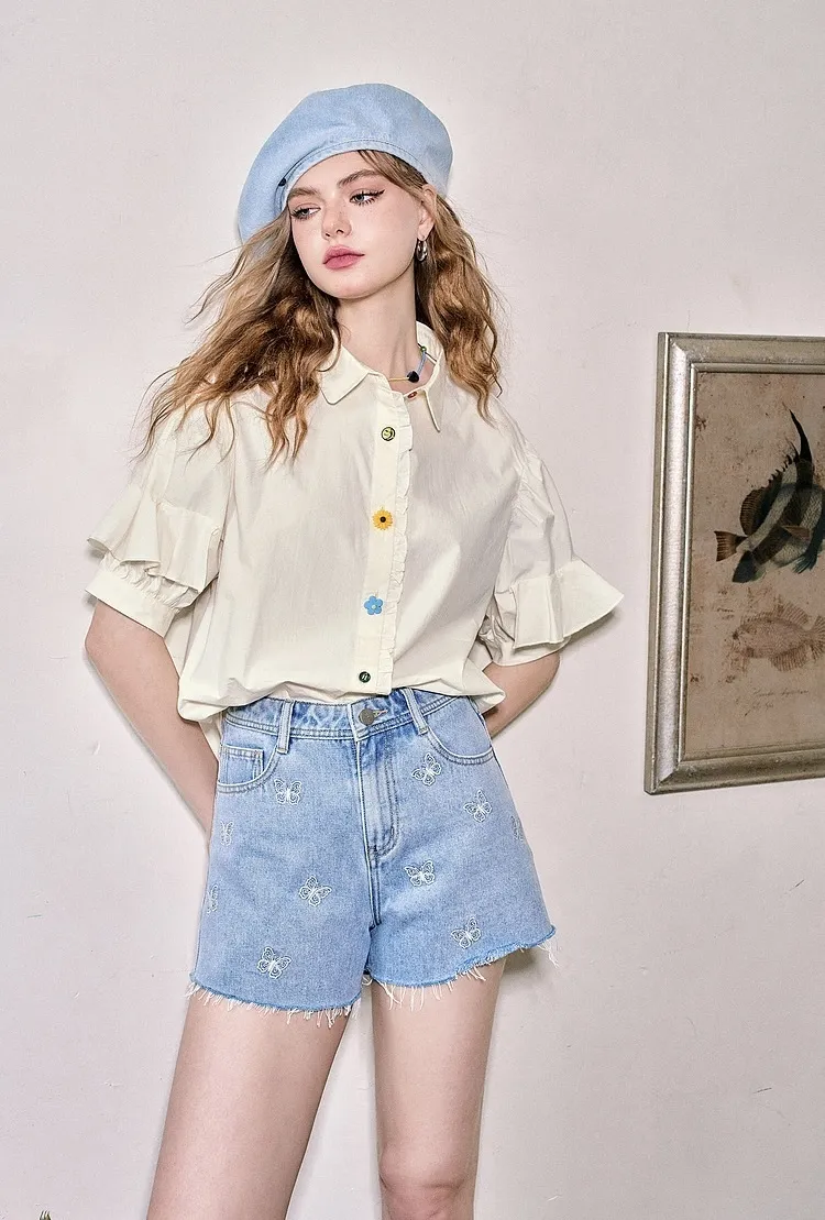 ELF SACK  |Casual Style Plain Cotton Short Sleeves Oversized