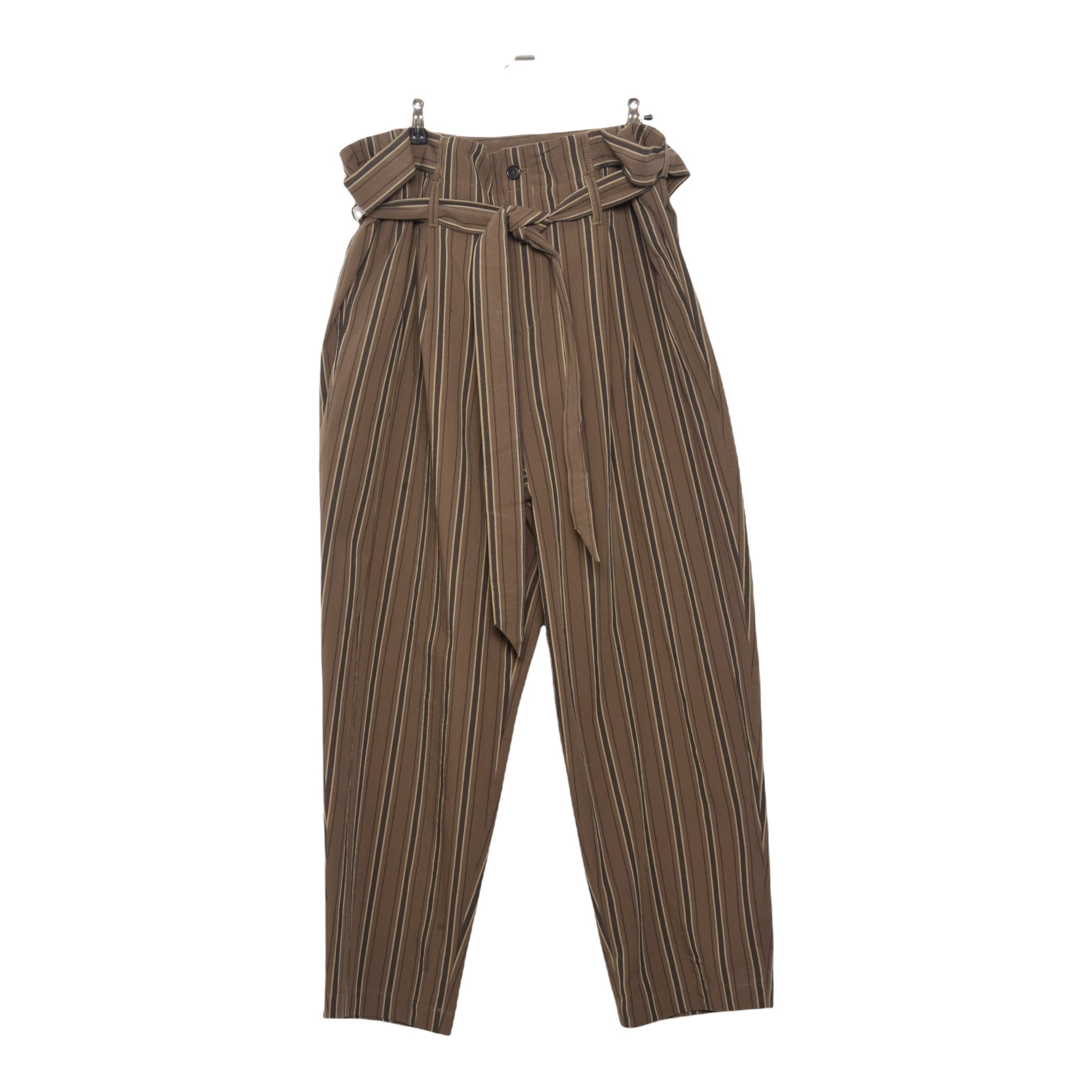 Frank Leder Cotton Wide Trouser brown stripes