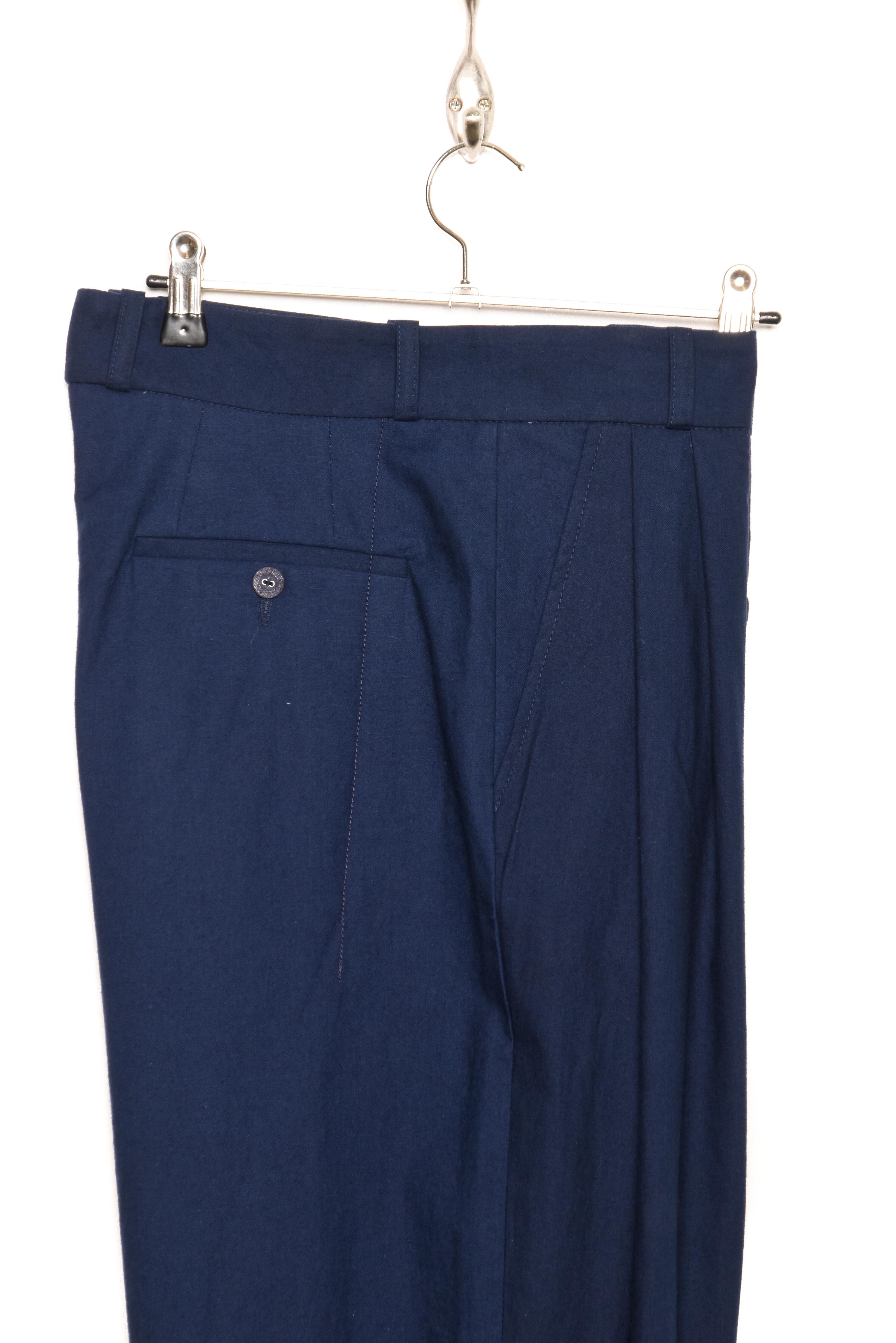 Frank Leder Double Pleated Trouser baltic blue dyed