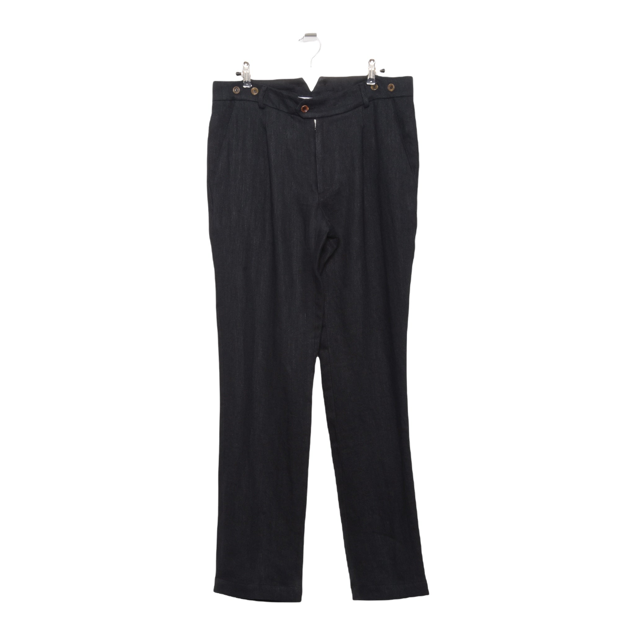 Frank Leder Washed Linen Trouser black