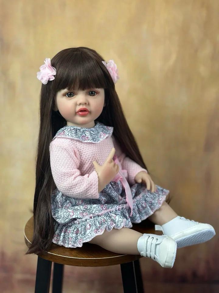 Full Soft Silicone Body Reborn Baby Girl Doll 55cm 22 Inch Realistic Princess