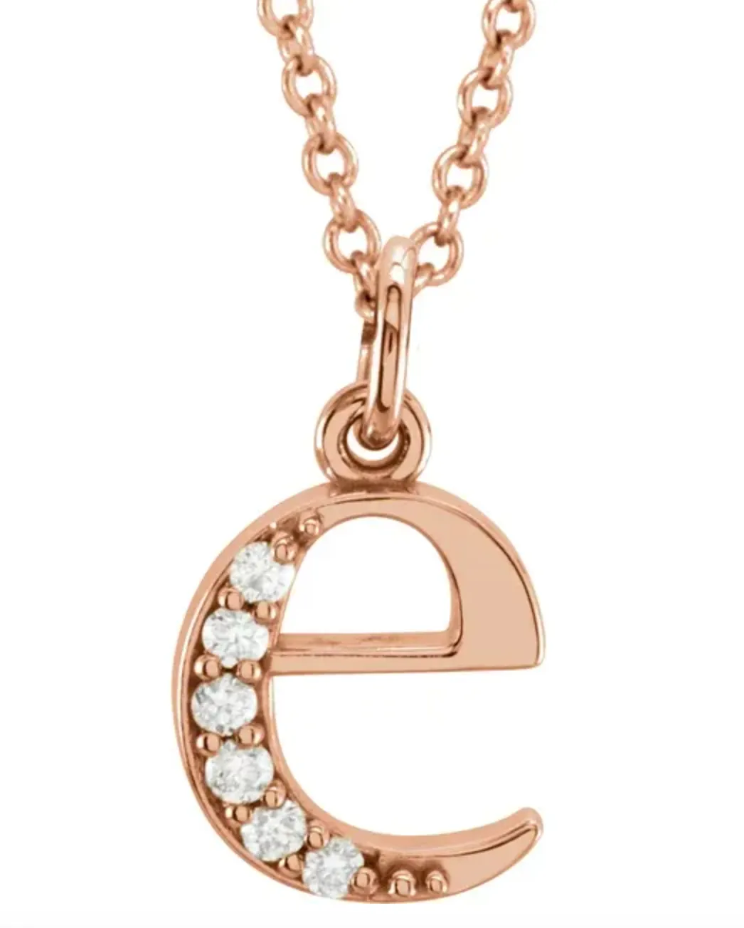 Gold Initial Necklace with Diamond Accent