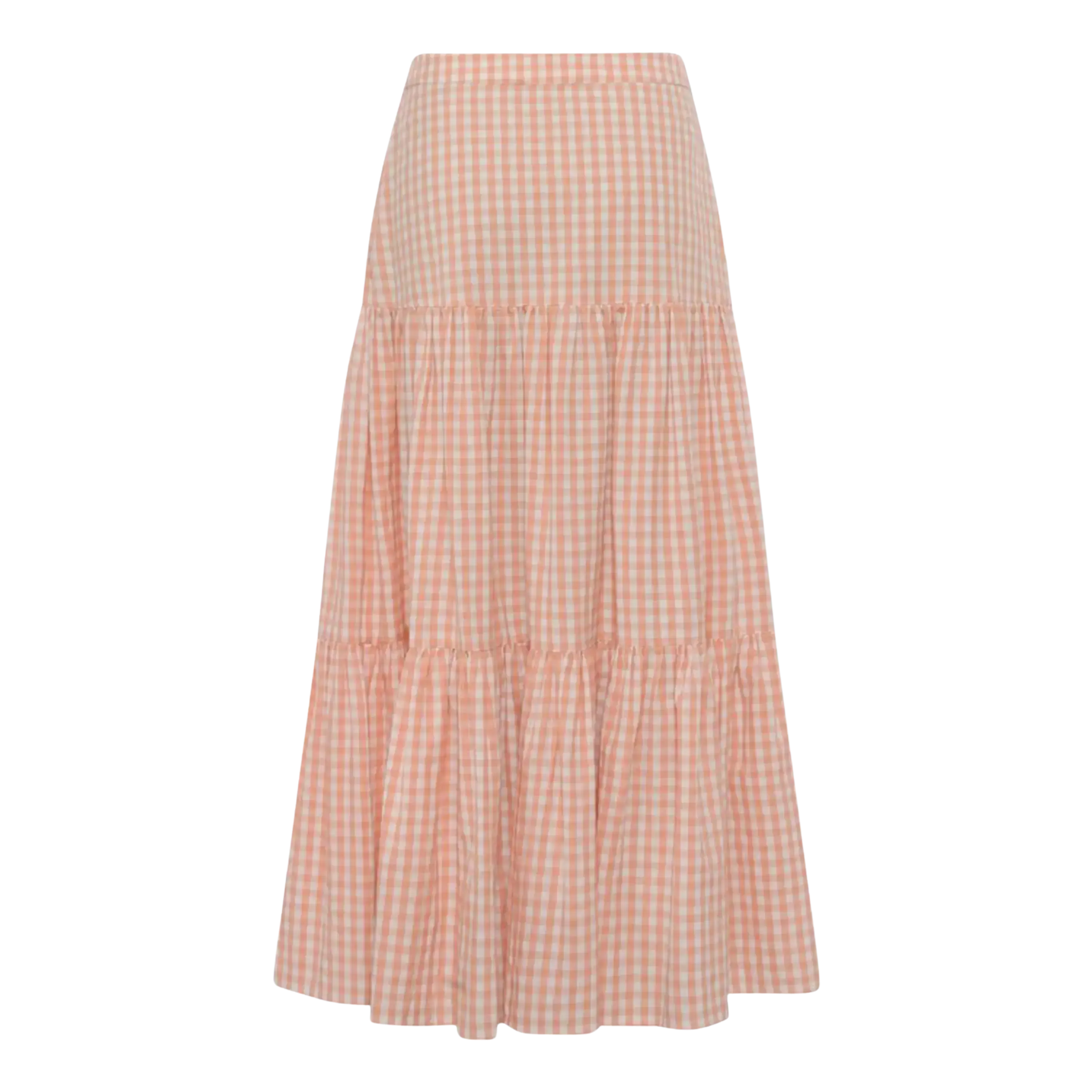 Great Plains Classic Gingham Tiered Midi Skirt