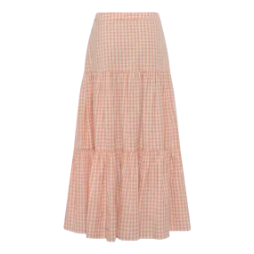 Great Plains Classic Gingham Tiered Midi Skirt