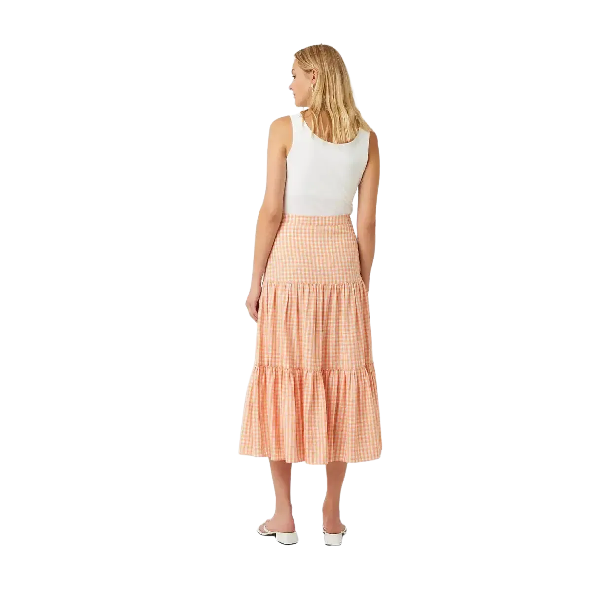 Great Plains Classic Gingham Tiered Midi Skirt