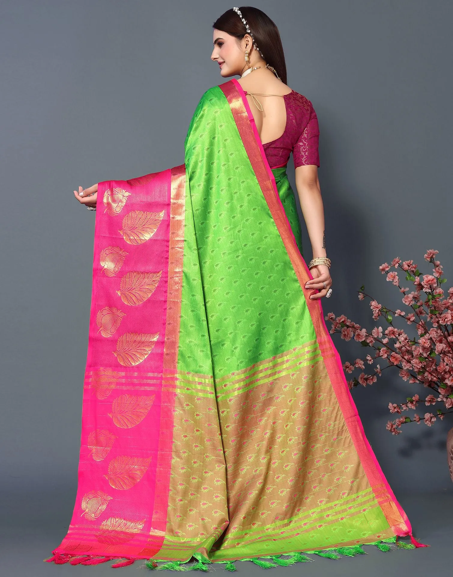 Green Cotton Saree