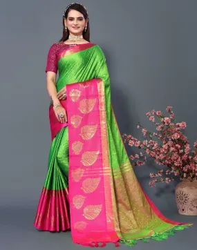 Green Cotton Saree