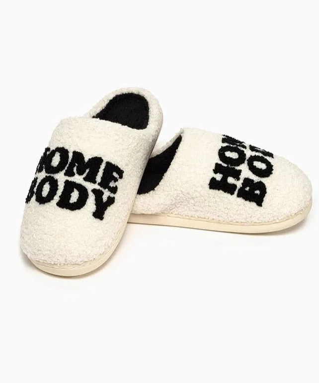 Home Body Slippers - Cream/Black