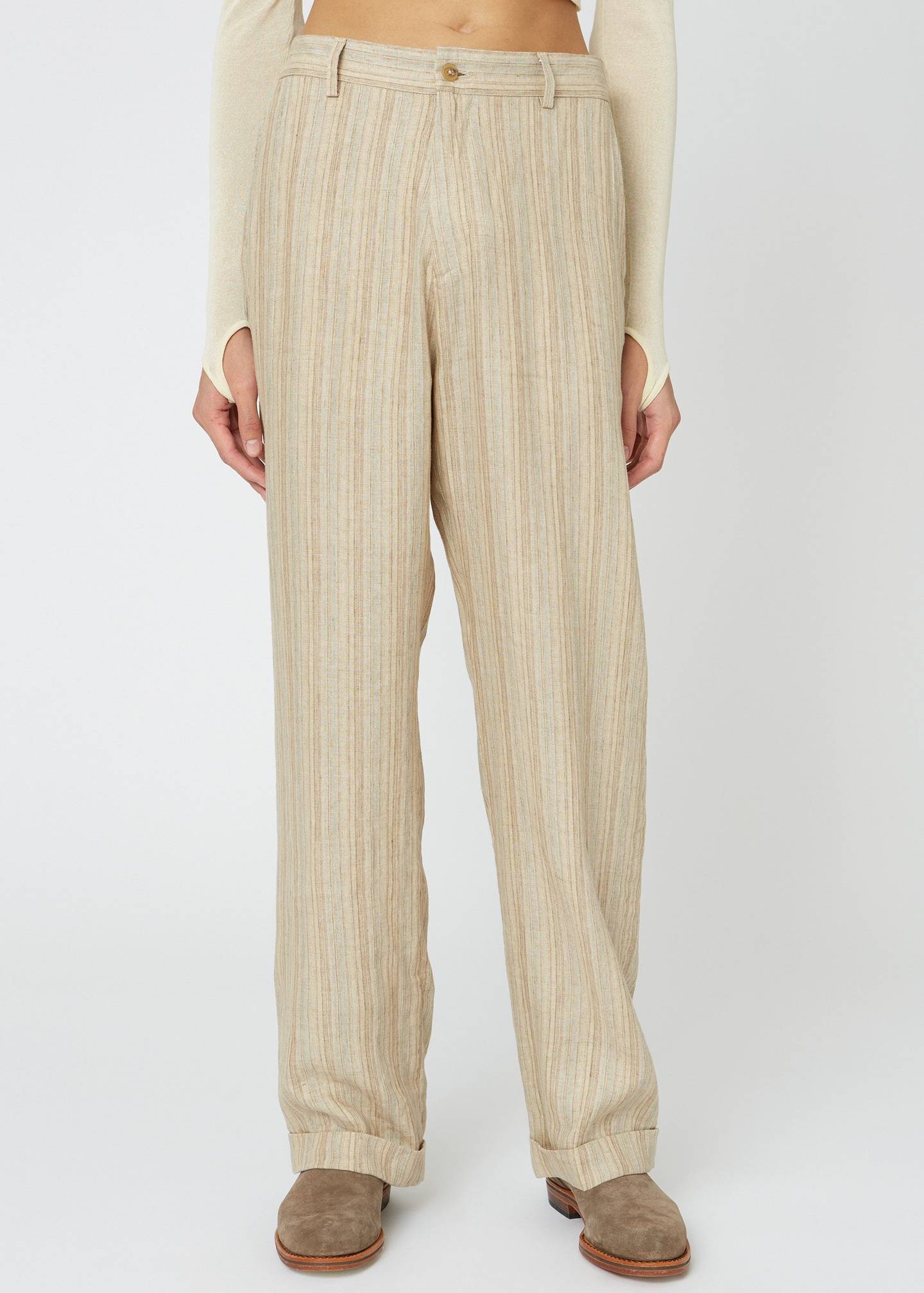 Hope Done Trousers beige stripe