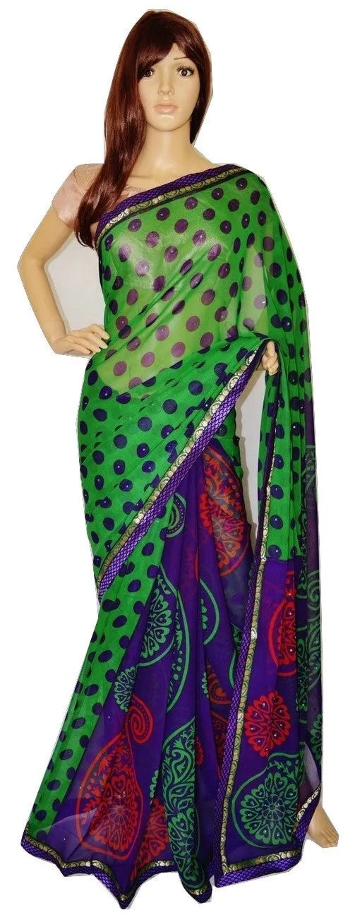 Indian  Designer Half And Half Fancy Saree