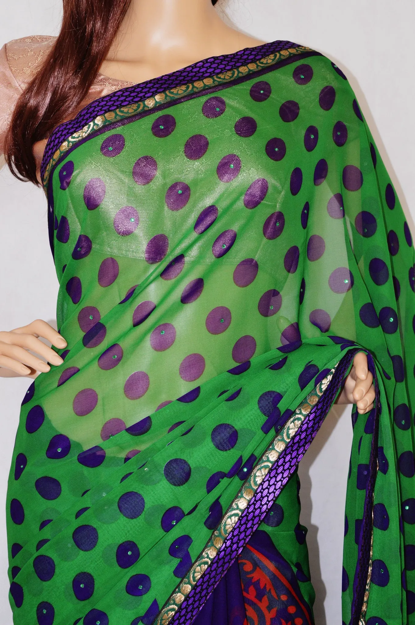 Indian  Designer Half And Half Fancy Saree