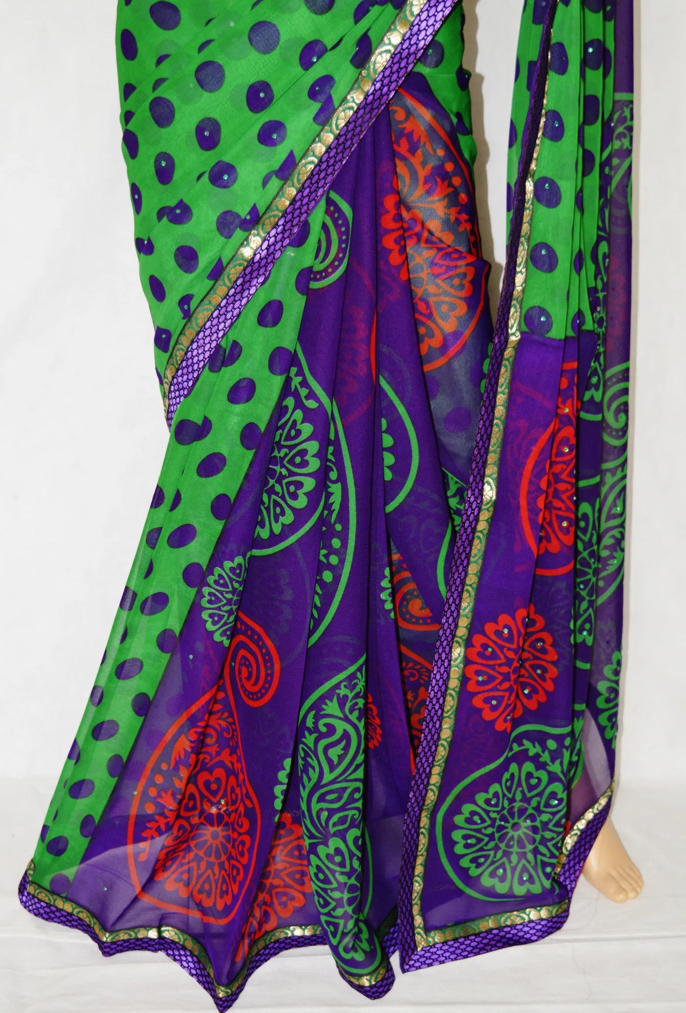 Indian  Designer Half And Half Fancy Saree