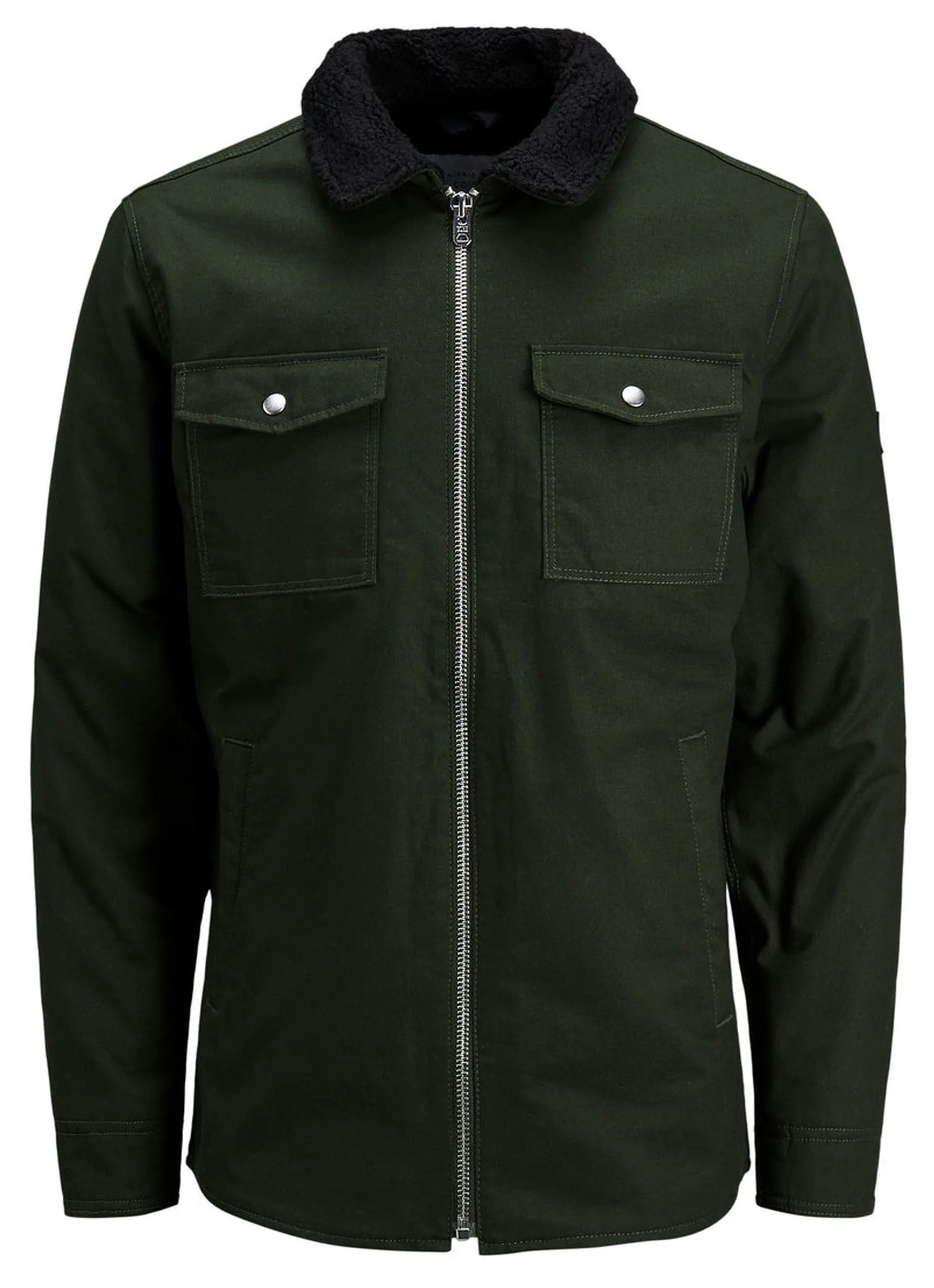 Jack & Jones Core Tan Sherpa Collar Worker Jacket Rosin