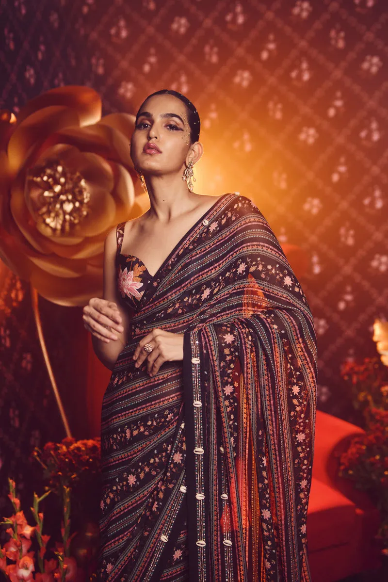 Javeria Saree - Black