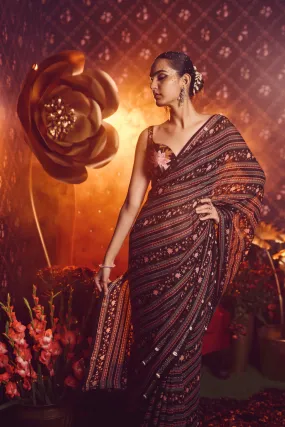 Javeria Saree - Black