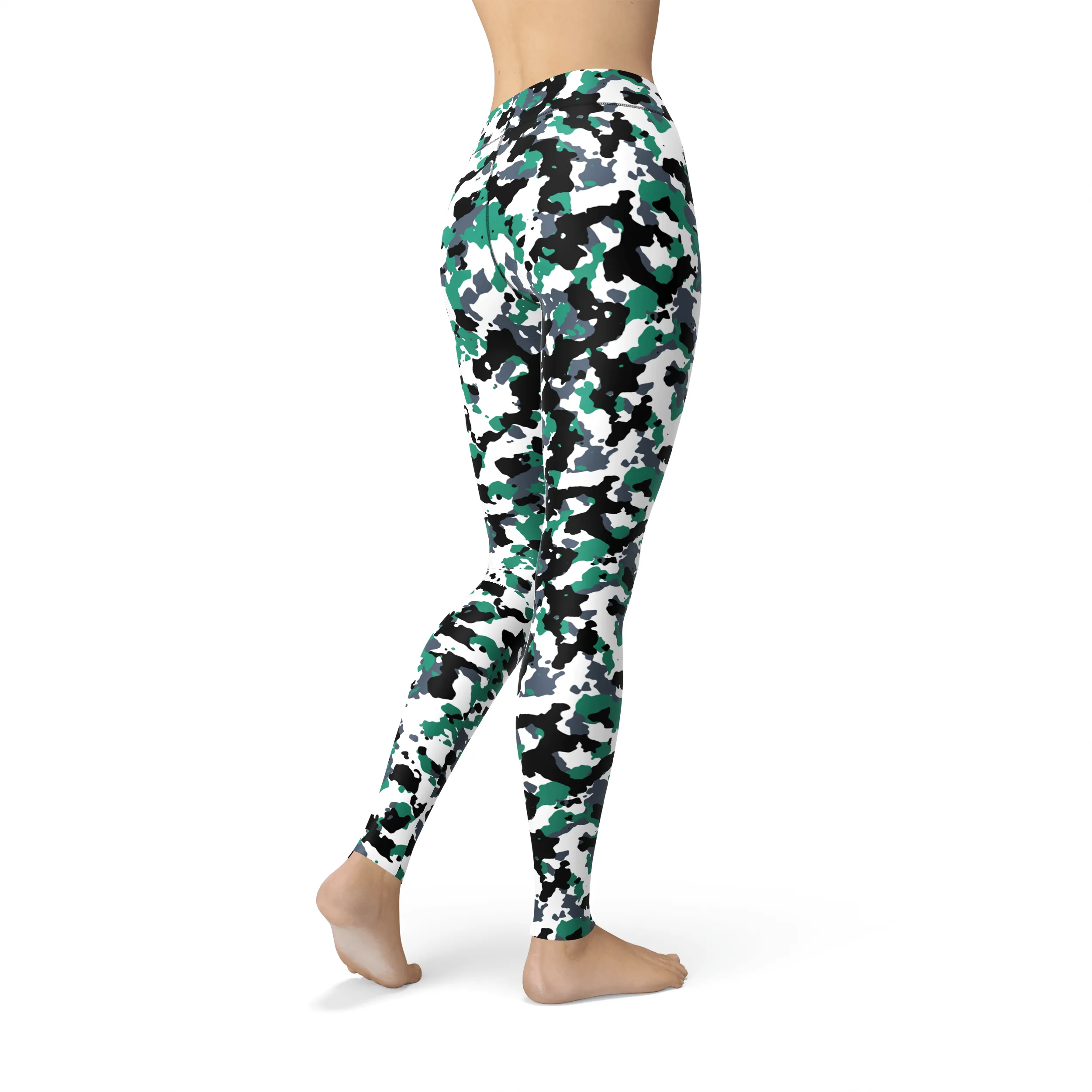 Jean Green White Camo Leggings