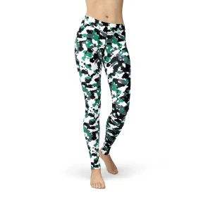 Jean Green White Camo Leggings