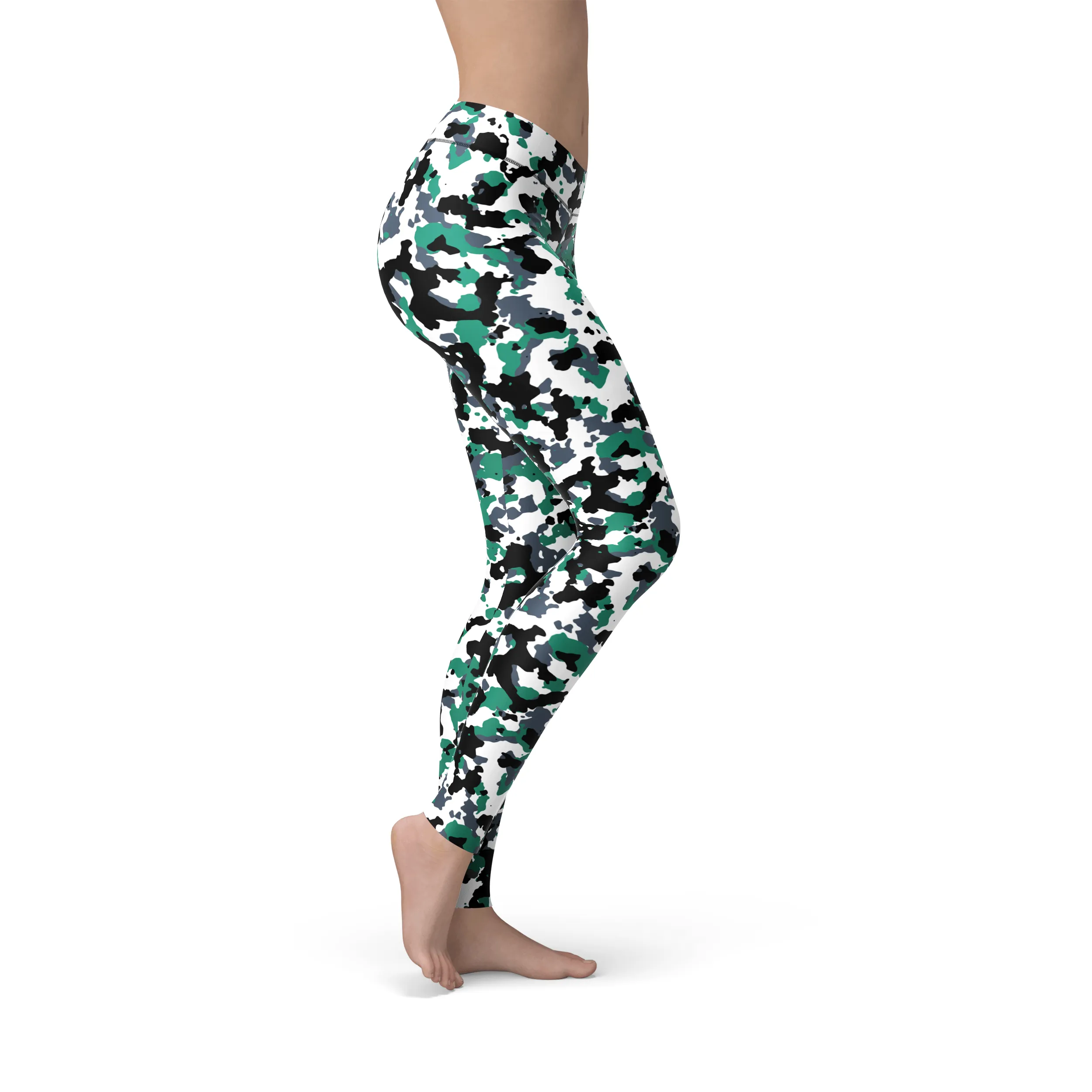 Jean Green White Camo Leggings